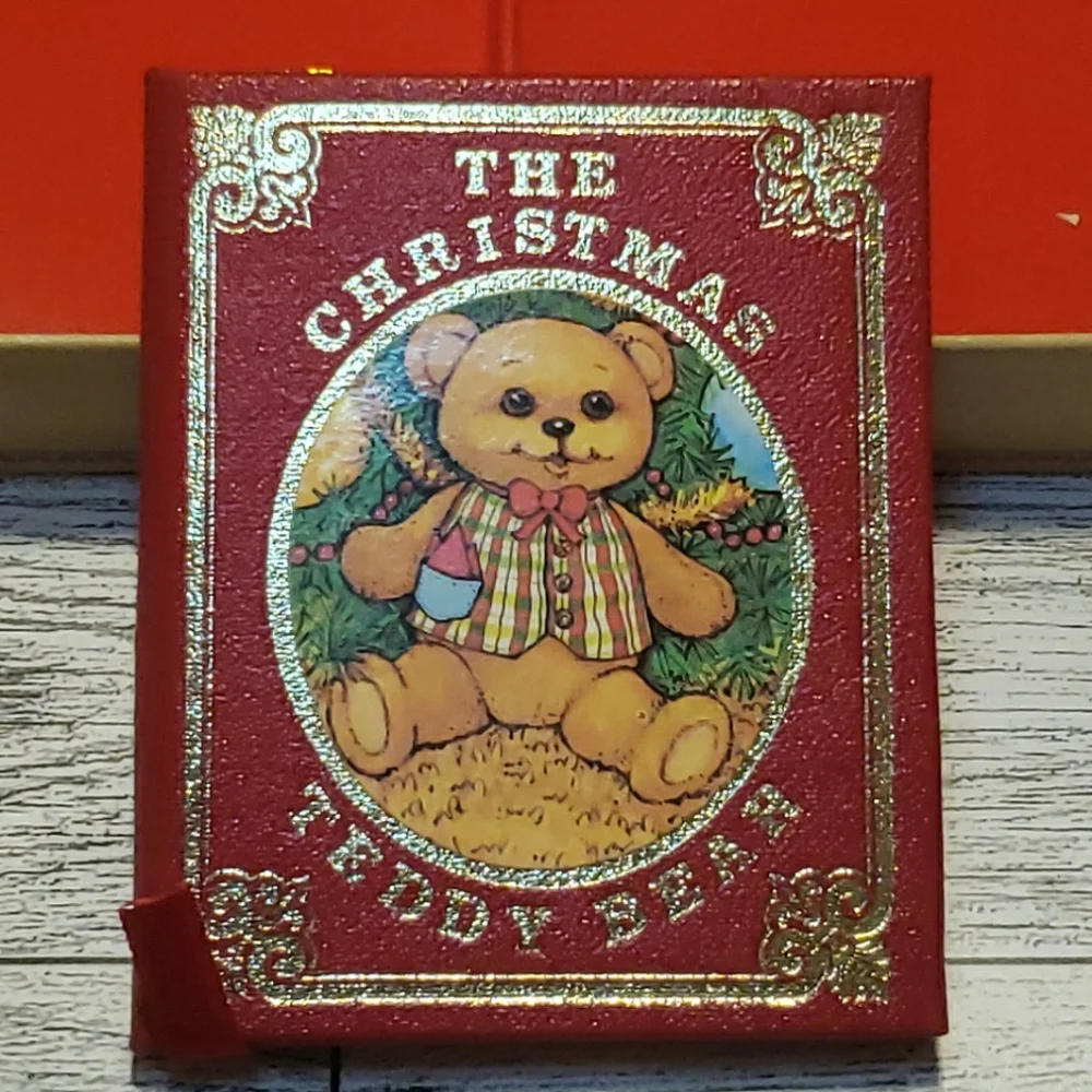 Vtg Kurt Adler Christmas Teddy Bear And Book Ornament Boxed Set 1986 EUC